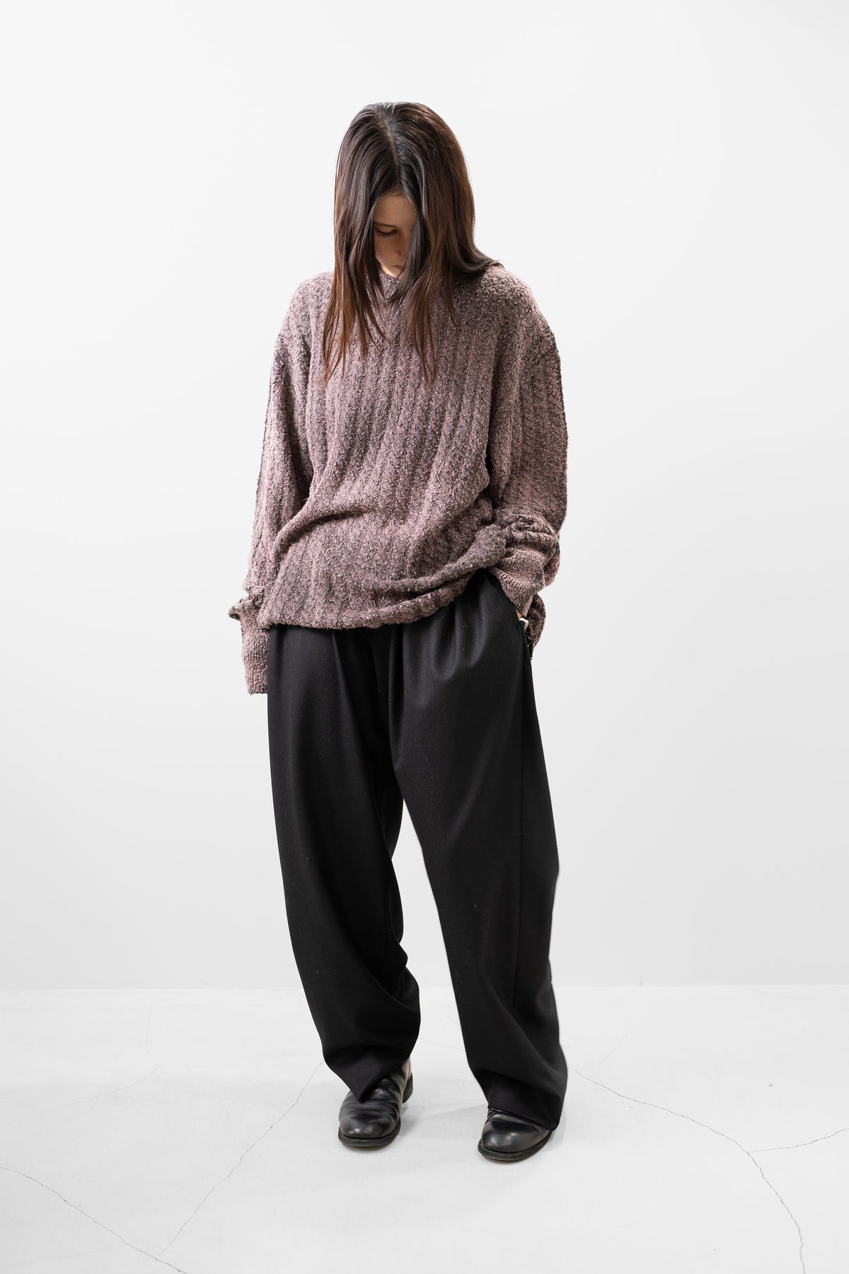 Kota Gushiken/ Bleach & Dye Cable Knit "Pink"