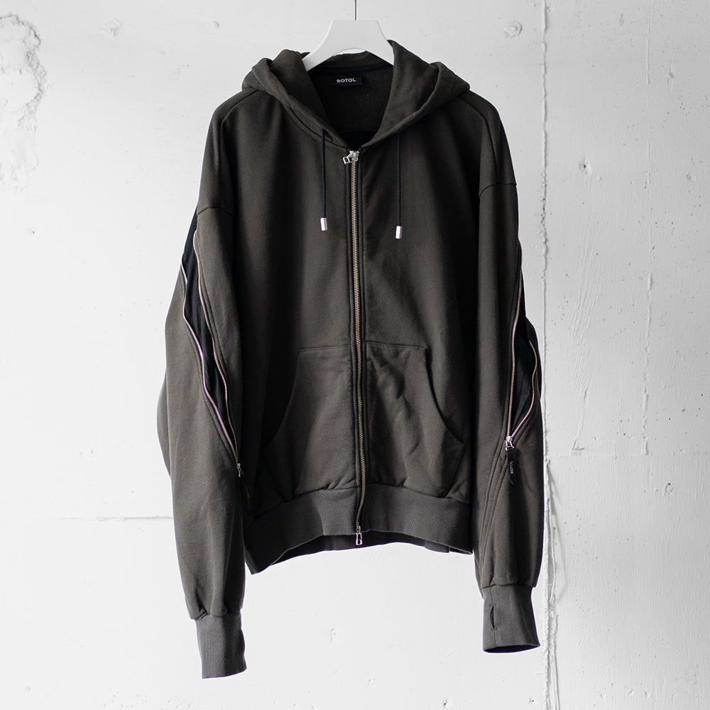 ROTOL/ TRANSFORM FULL ZIP HOODIE "BLACK"