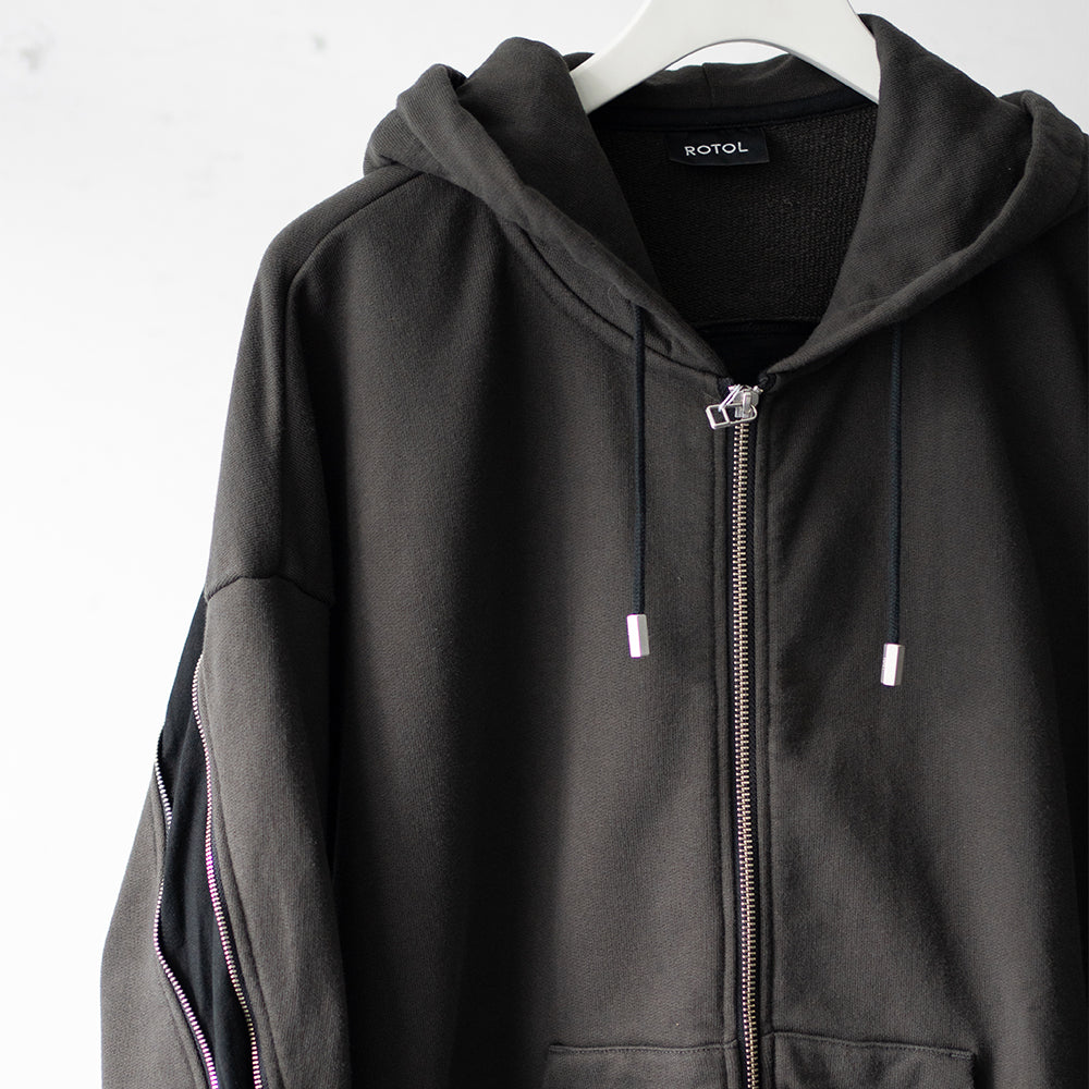 ROTOL/ TRANSFORM FULL ZIP HOODIE "BLACK"