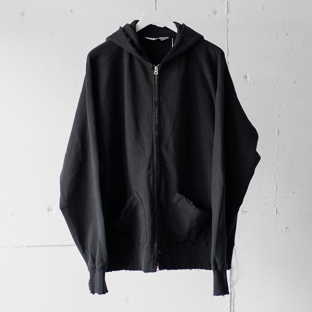 ANCELLM / CRASH ZIP HOODIE "BLACK"