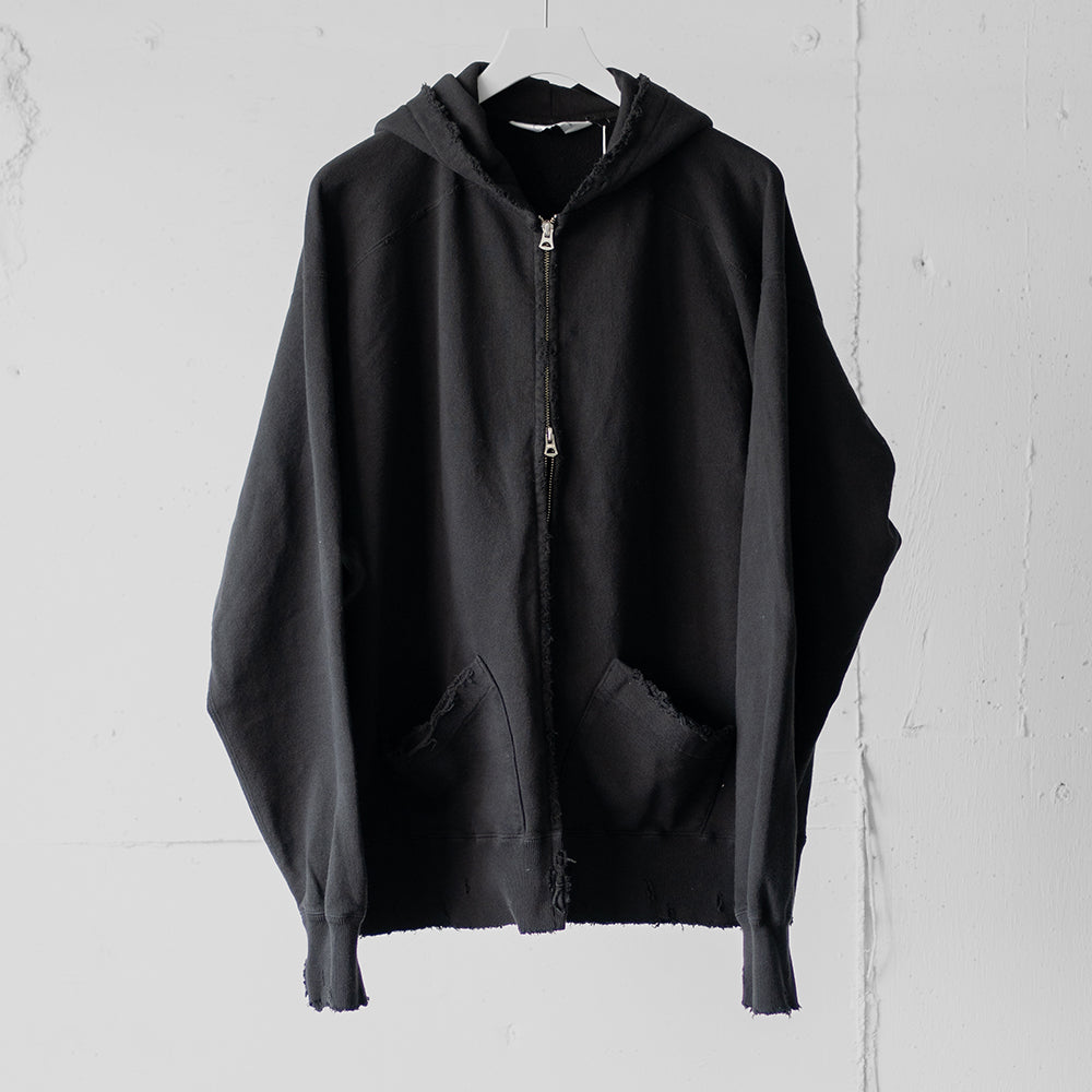 ANCELLM / CRASH ZIP HOODIE "BLACK"