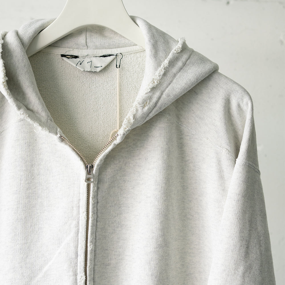 ANCELLM / CRASH ZIP HOODIE "HEATHER WHITE"