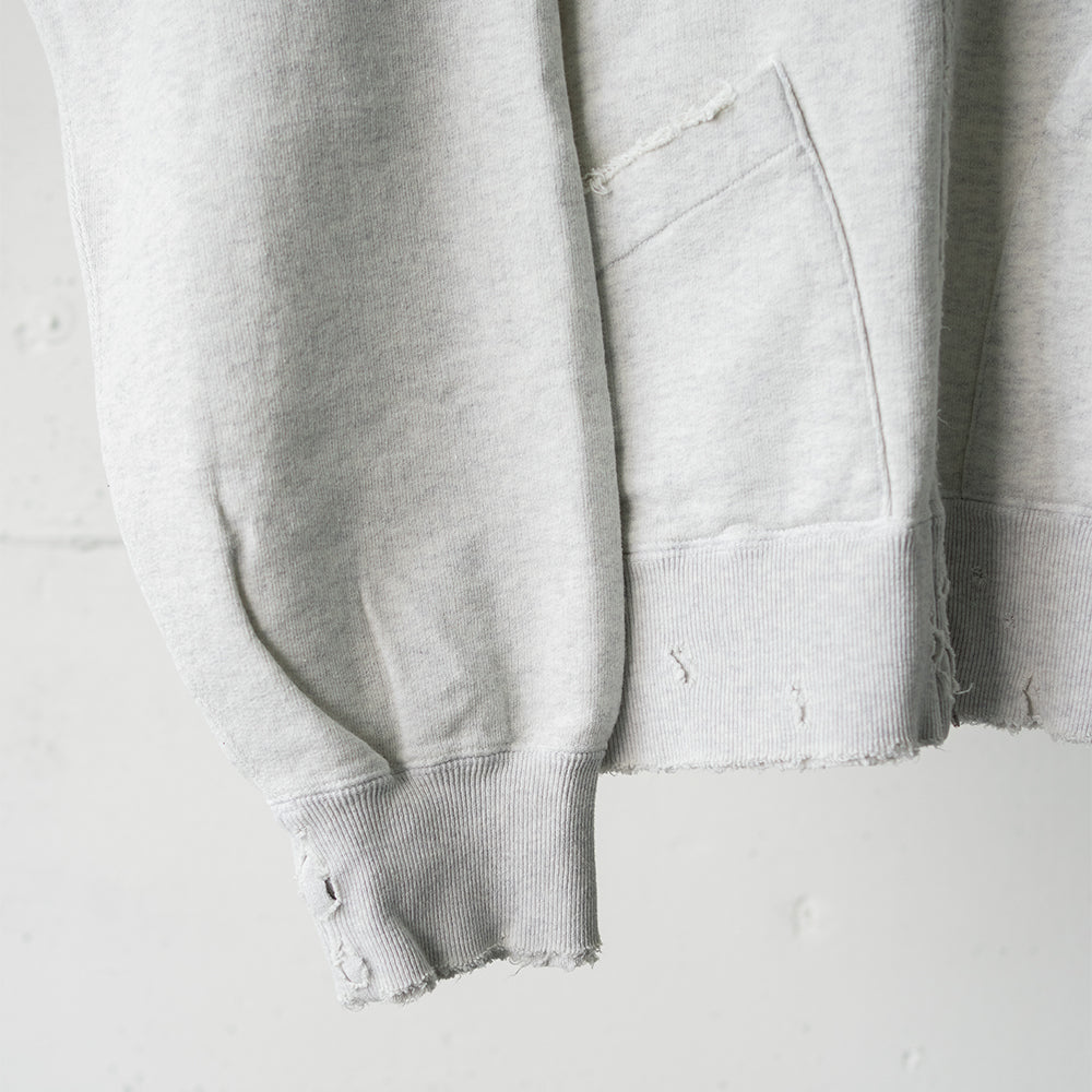 ANCELLM / CRASH ZIP HOODIE "HEATHER WHITE"