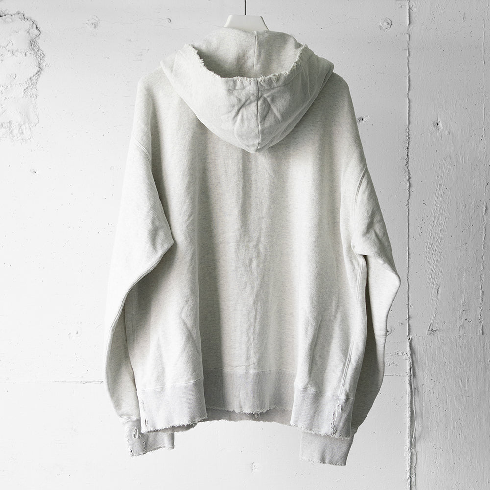 ANCELLM / CRASH ZIP HOODIE "HEATHER WHITE"