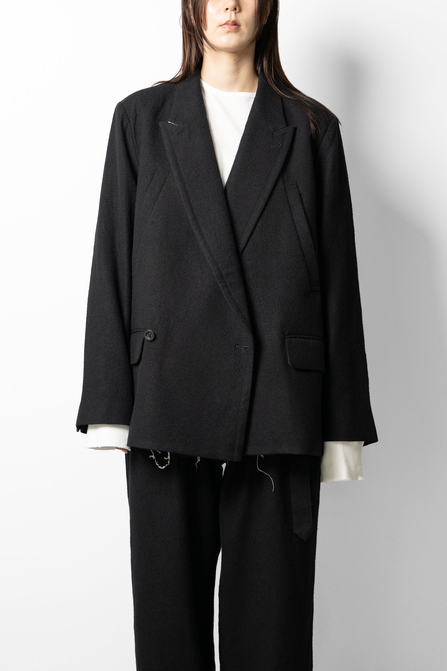 ANCELLM / DOUBLE TAILORED JACKET "BLACK"