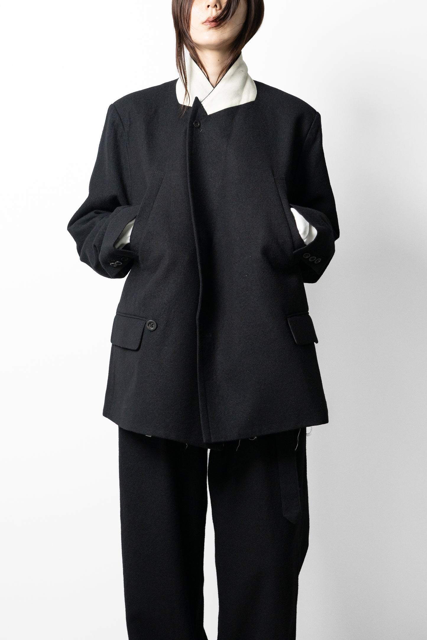 ANCELLM / DOUBLE TAILORED JACKET "BLACK"