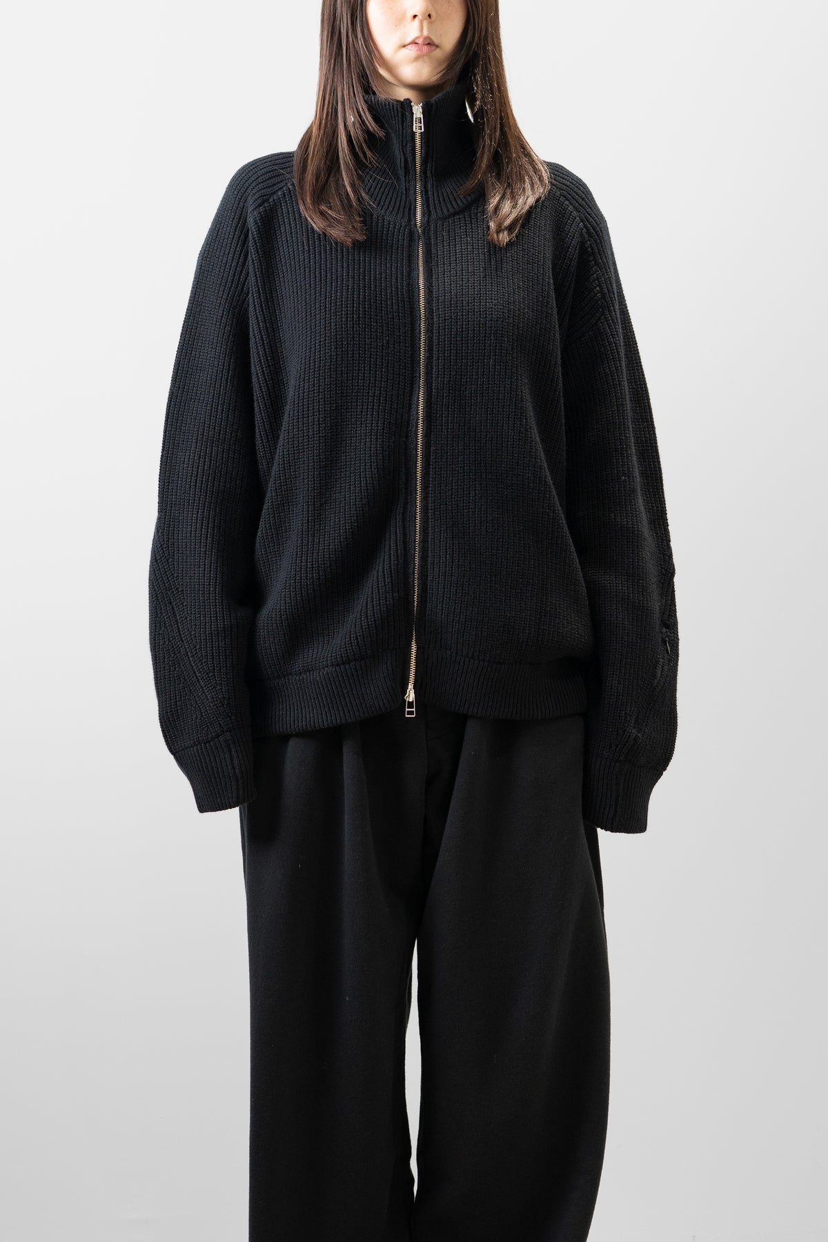 Afiit / KNIT BLOUSON  "BLACK"