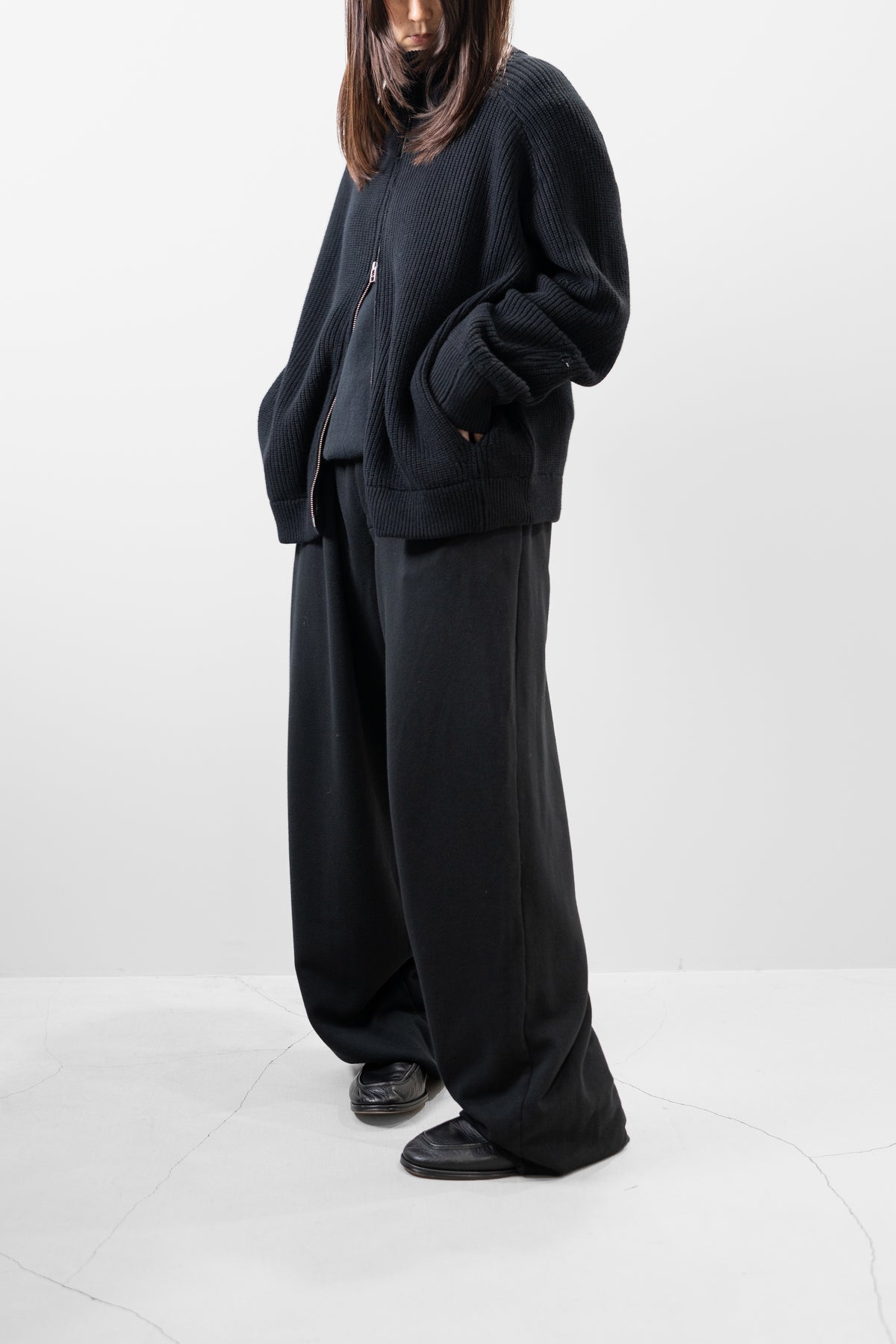 Afiit / KNIT BLOUSON  "BLACK"