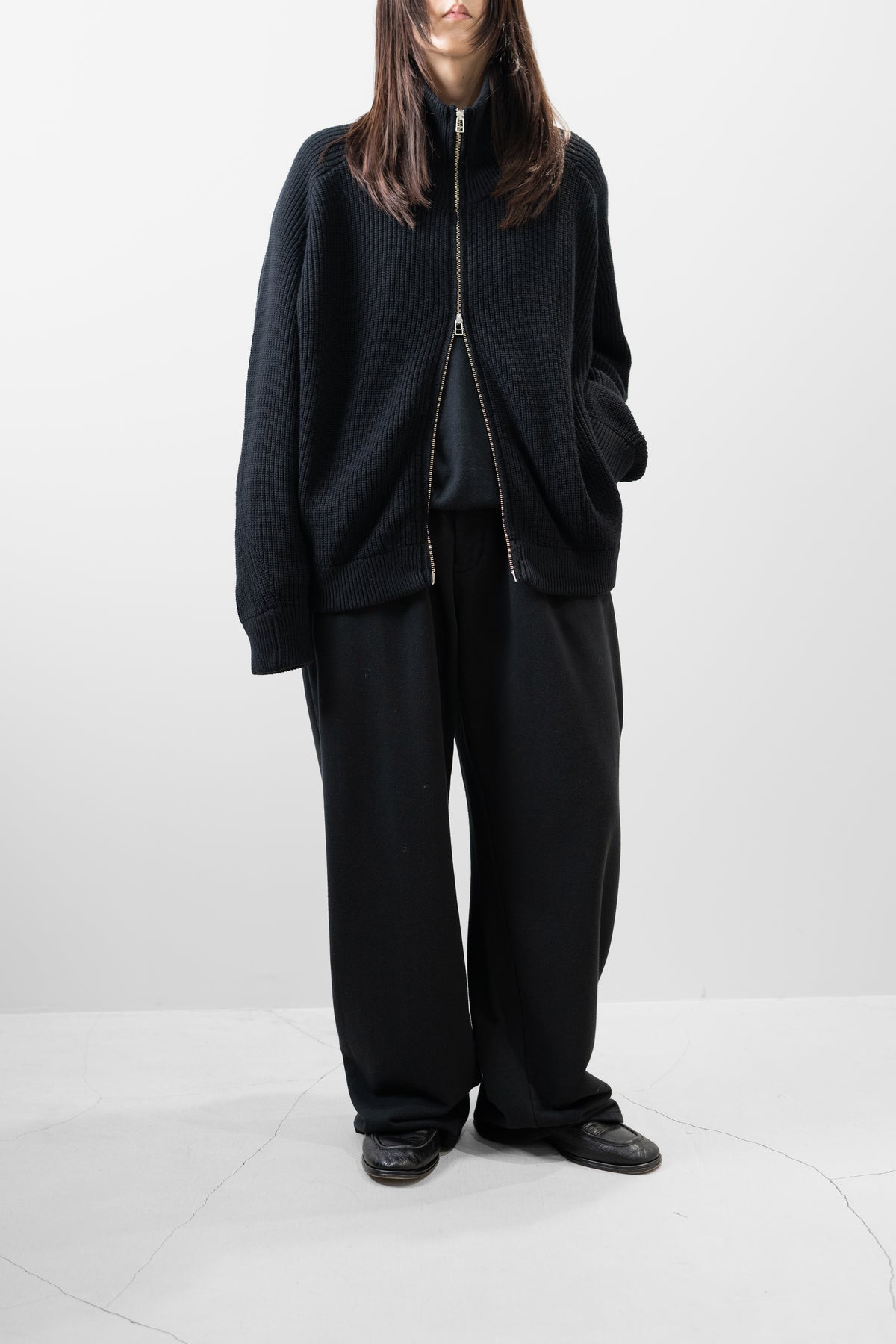 Afiit / KNIT BLOUSON  "BLACK"