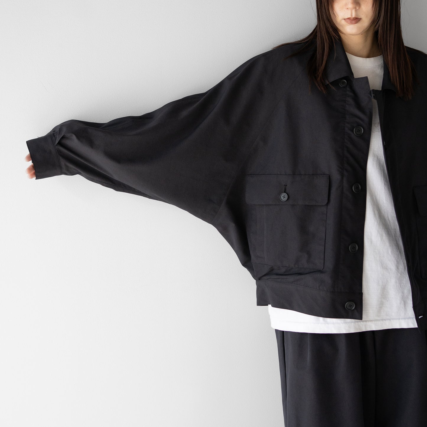 Antwort / SMOOTH TAFTA DOLMAN JACKET "BLACK"