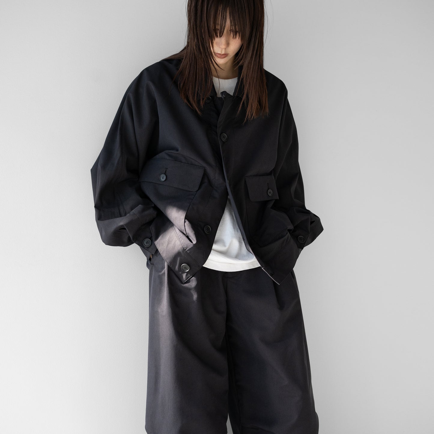 Antwort / SMOOTH TAFTA DOLMAN JACKET "BLACK"