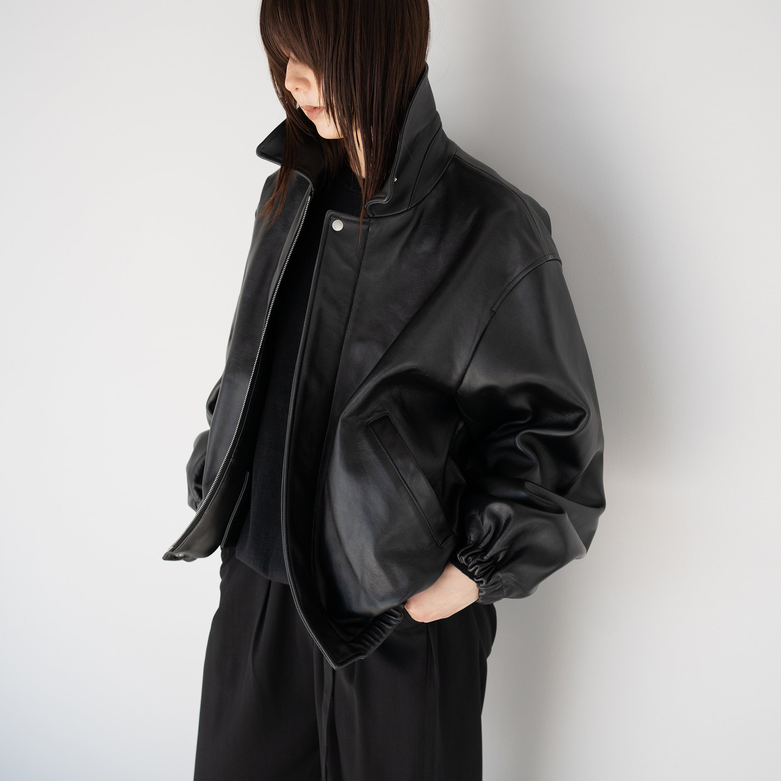ssstein(シュタイン)/ SHEEP LEATHER ZIP SHORT JACKET 