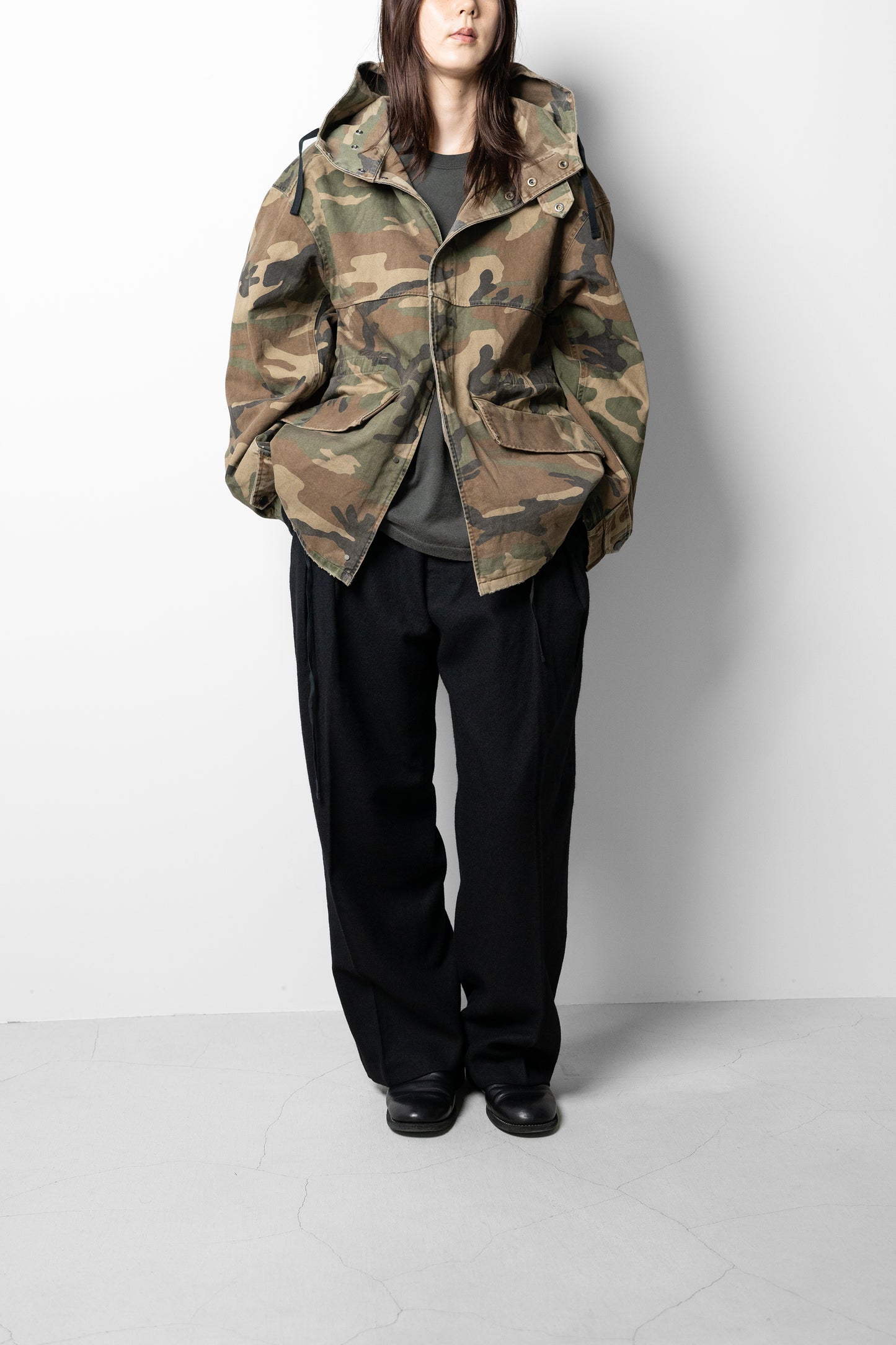 ANCELLM / WOOL SLACKS "BLACK"
