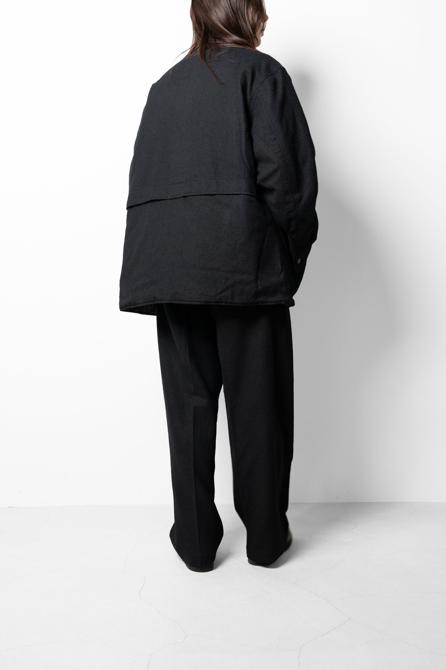 ANCELLM / WOOL SLACKS "BLACK"