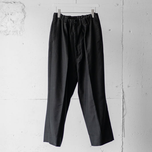 nonnotte/ Draping Elastic Intuck Wide Trousers "Deep Black"