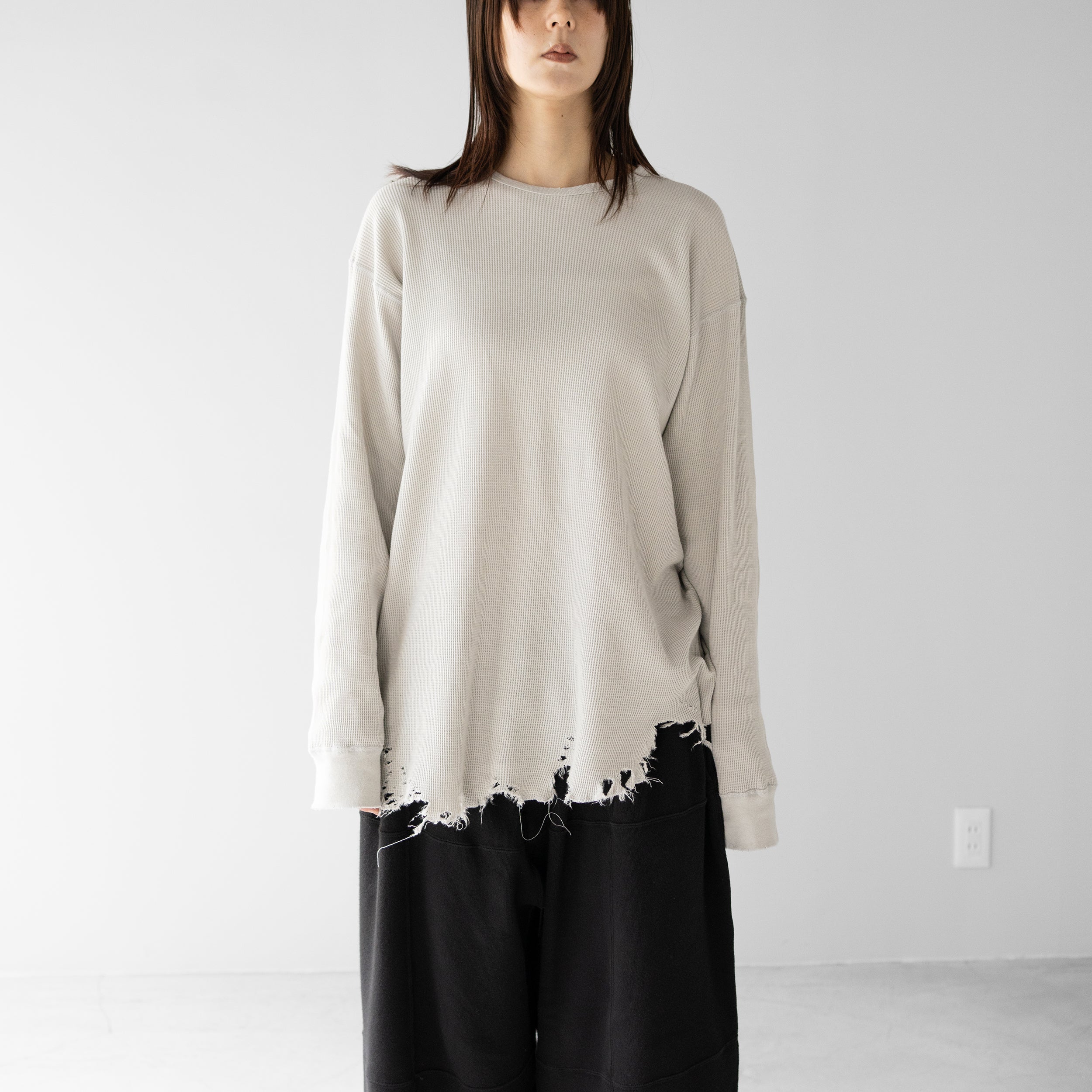 ANCELLM(アンセルム) / DAMAGE WAFFLE CREW LS 