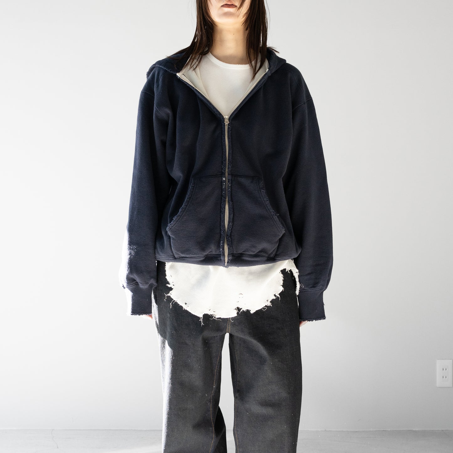 ANCELLM / ZIP HOODIE "NAVY"