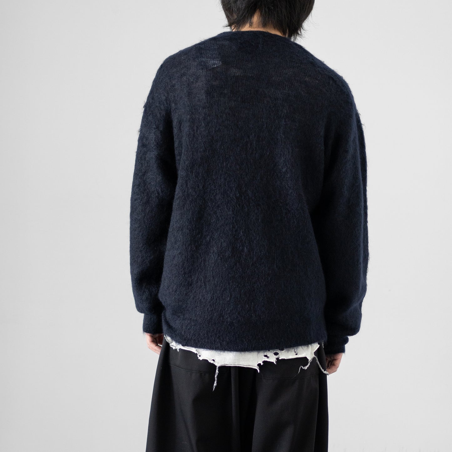 ssstein/ SUPER KID MOHAIR KNIT CREW NECK LS "DARK NAVY"