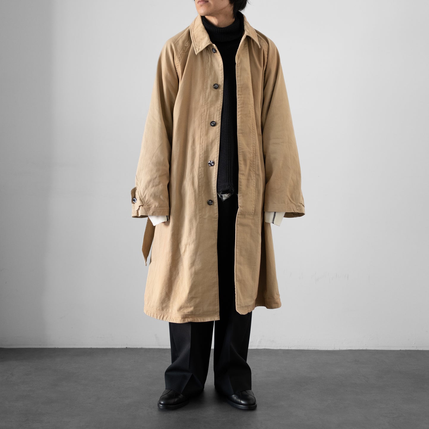 ANCELLM / DRILL BALMACAAN COAT "BEIGE"