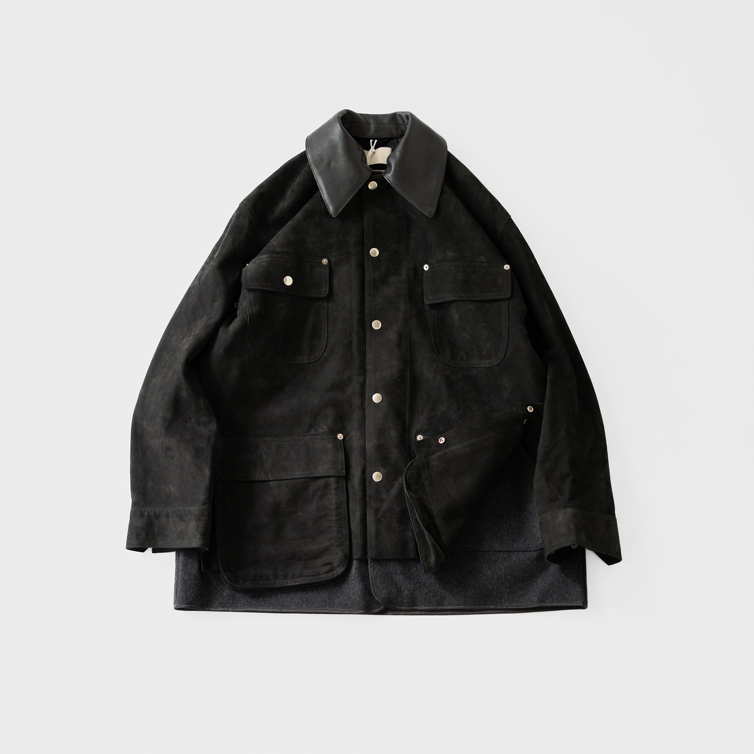 YOKE/ Nuback Leather Coverall Jacket 