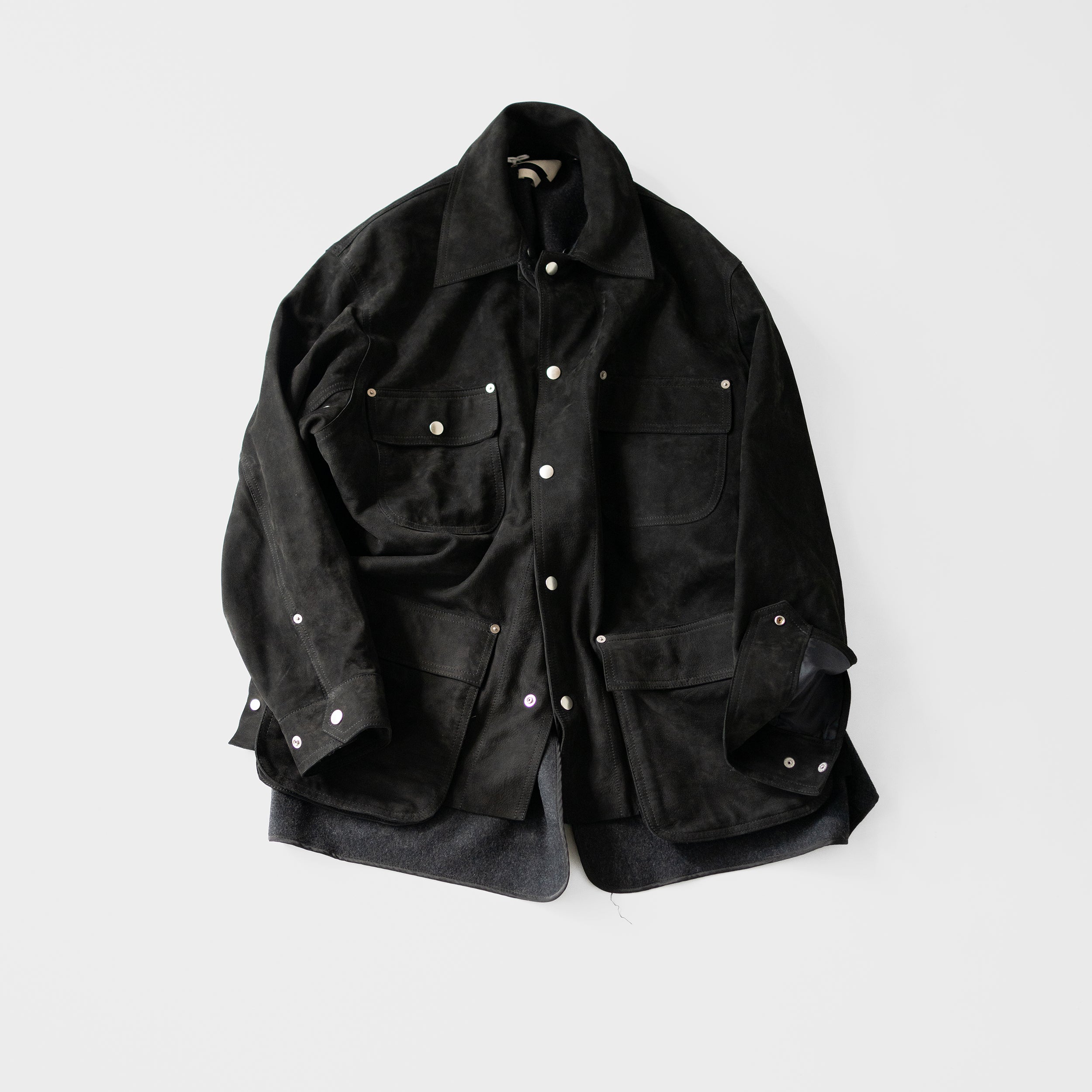YOKE/ Nuback Leather Coverall Jacket 