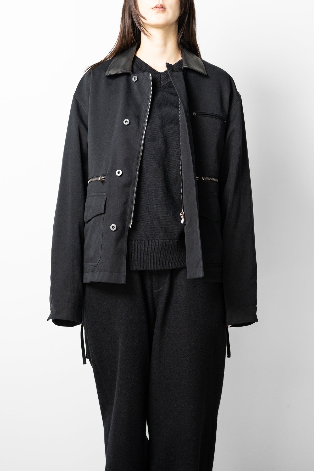 VUJA DÉ / Teo Utility Jacket in Cotton/Cashmere/Silk "Black"