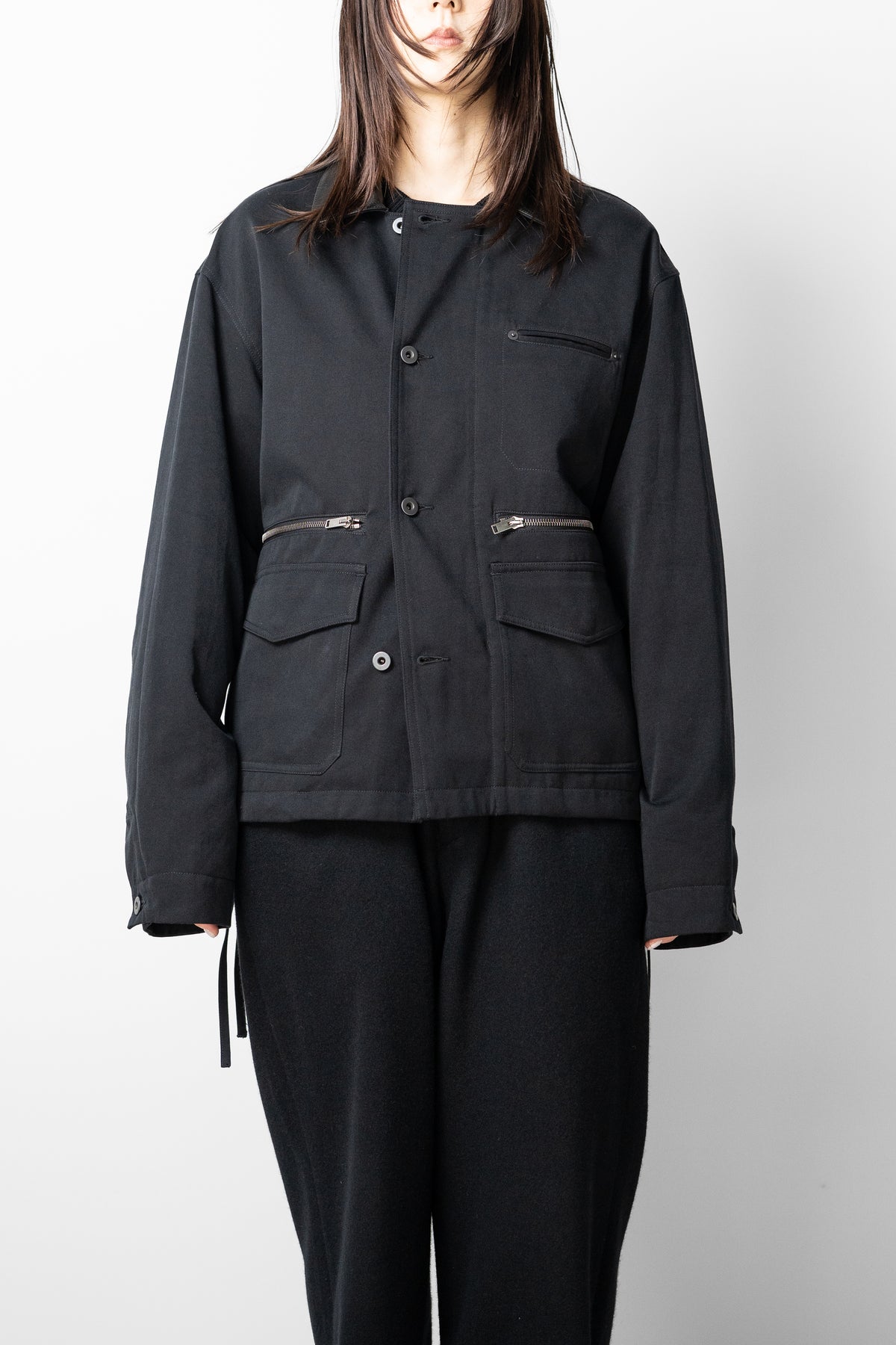 VUJA DÉ / Teo Utility Jacket in Cotton/Cashmere/Silk "Black"