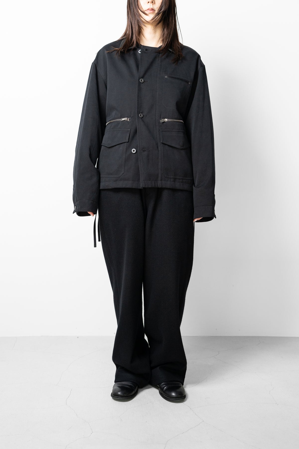 VUJA DÉ / Teo Utility Jacket in Cotton/Cashmere/Silk "Black"