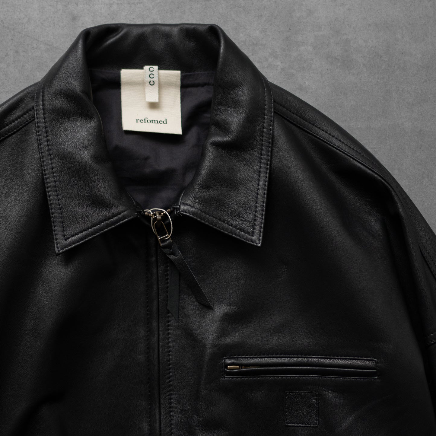 CCU / LEATHER WORK JACKET "BLK"