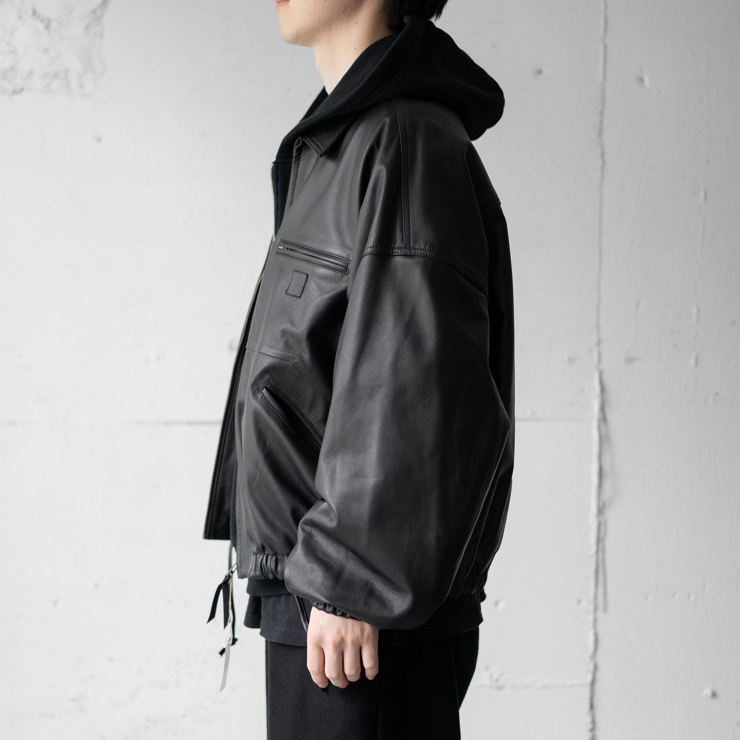 CCU / LEATHER WORK JACKET "BLK"