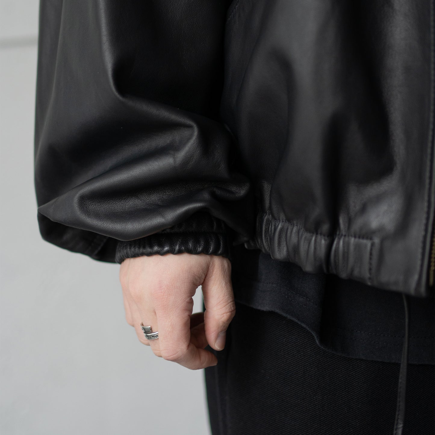 CCU / LEATHER WORK JACKET "BLK"