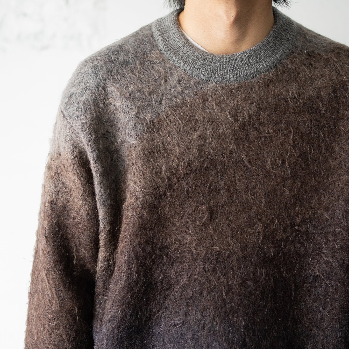 ssstein/ GRADATION MOHAIR KNIT LS "BROWN GREY GRADATION"