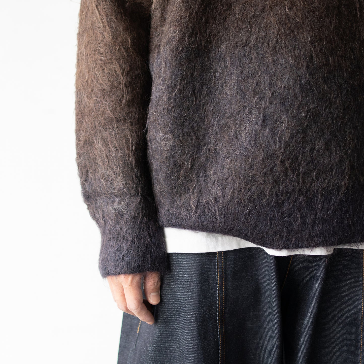 ssstein/ GRADATION MOHAIR KNIT LS "BROWN GREY GRADATION"