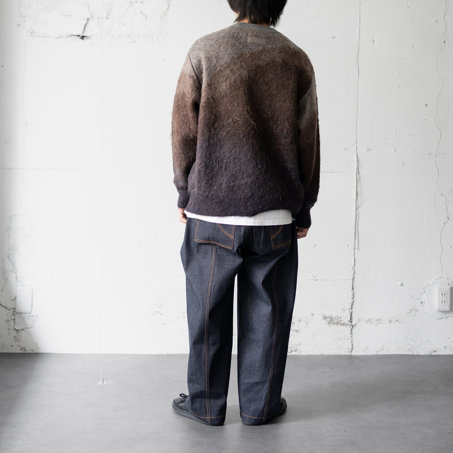 ssstein/ GRADATION MOHAIR KNIT LS "BROWN GREY GRADATION"