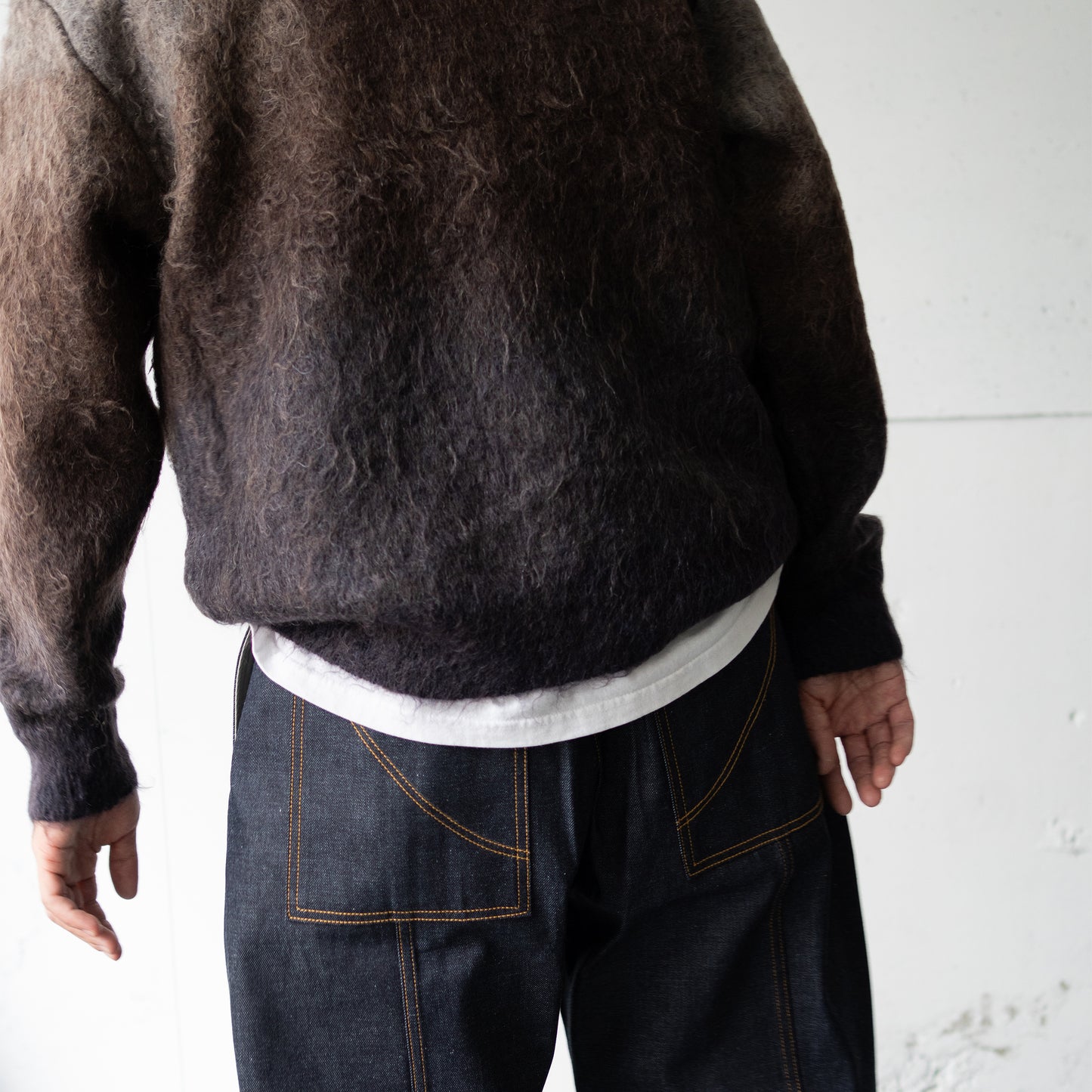 ssstein/ GRADATION MOHAIR KNIT LS "BROWN GREY GRADATION"