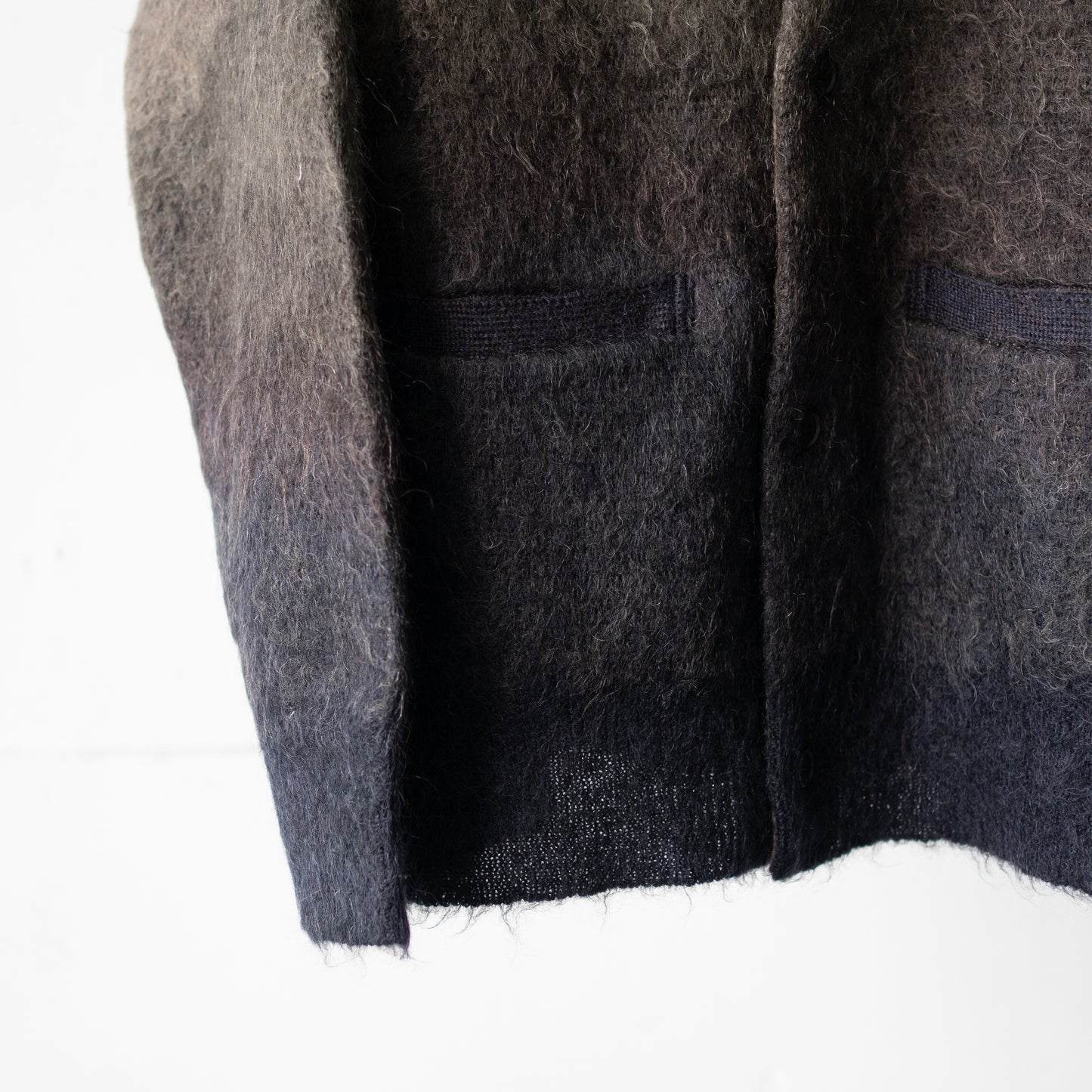 ssstein/ GRADATION MOHAIR KNIT CARDIGAN "NAVY KHAKI GRADATION"