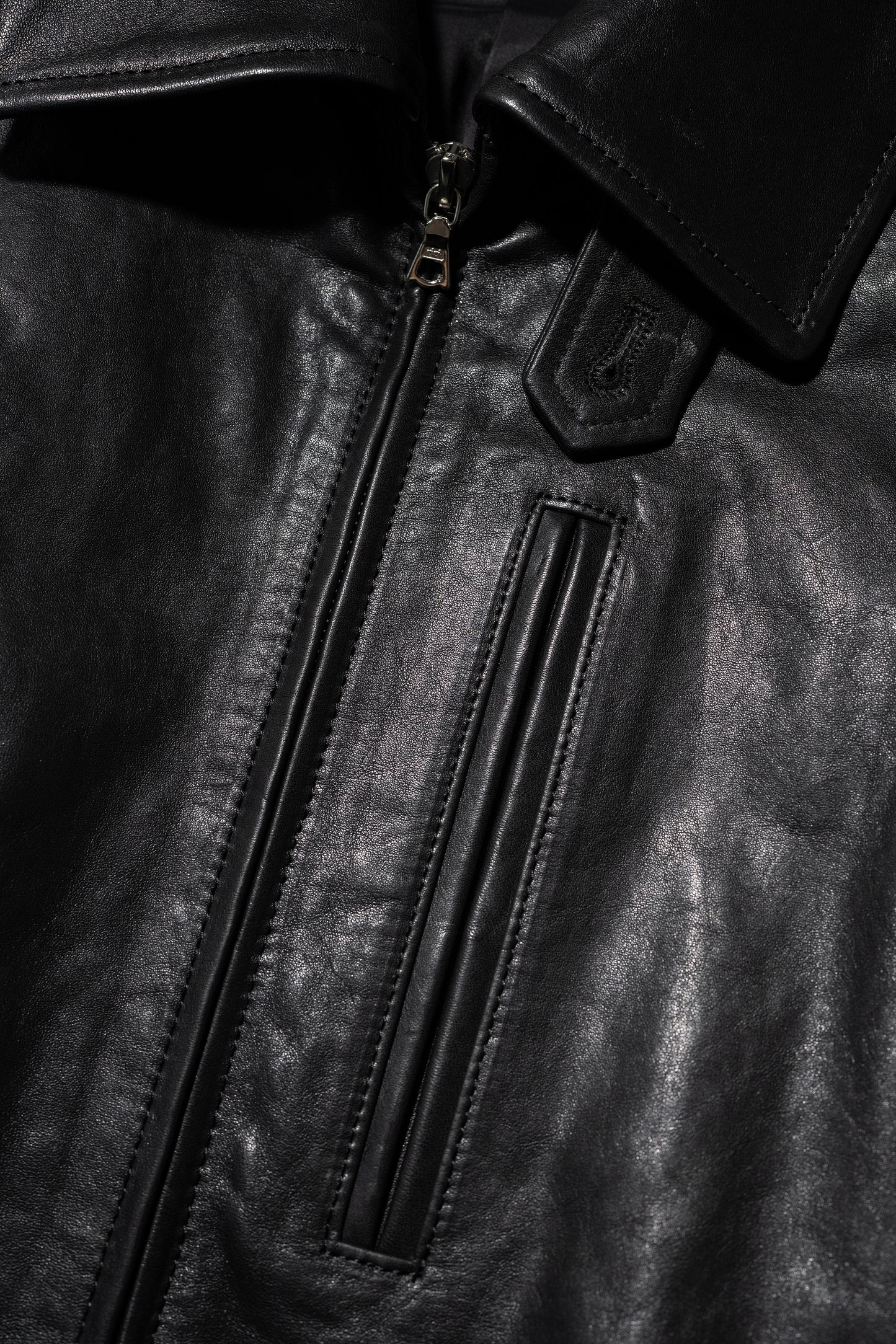 ssstein/ CALF ZIP SHORT JACKET "BLACK"