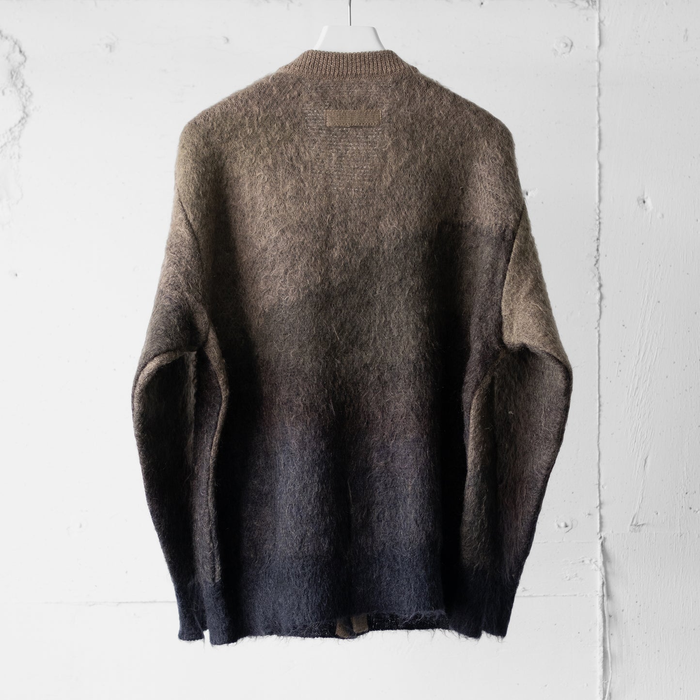 ssstein/ GRADATION MOHAIR KNIT CARDIGAN "NAVY KHAKI GRADATION"