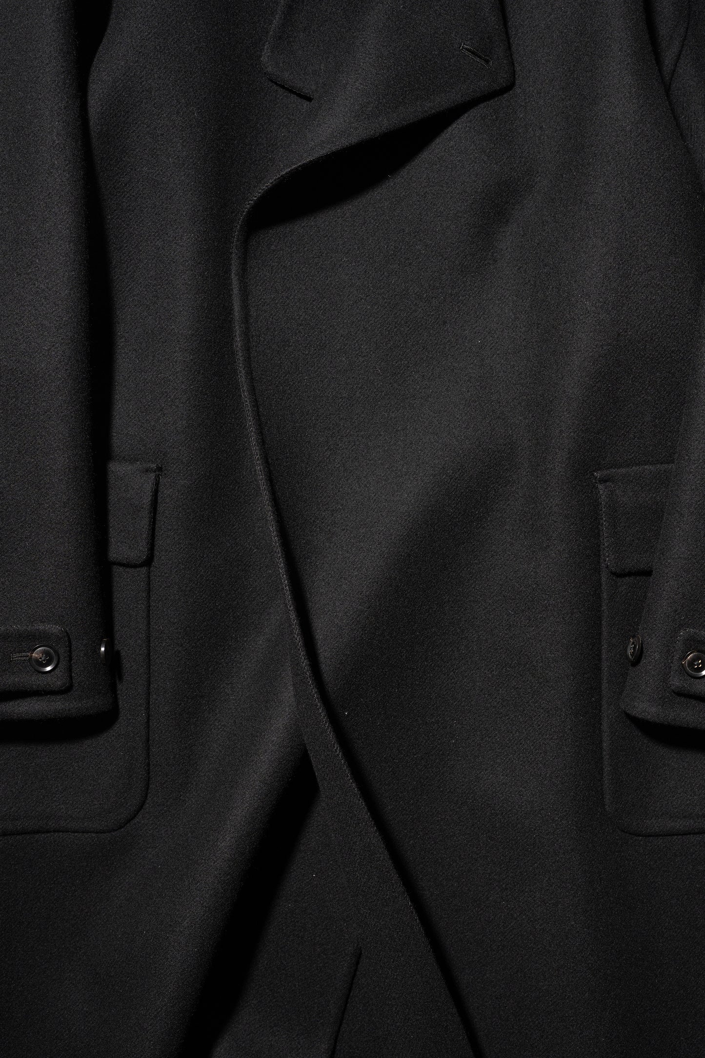 YOKE/ Wool Cashmere Double Breasted Rever Coat "BLACK"