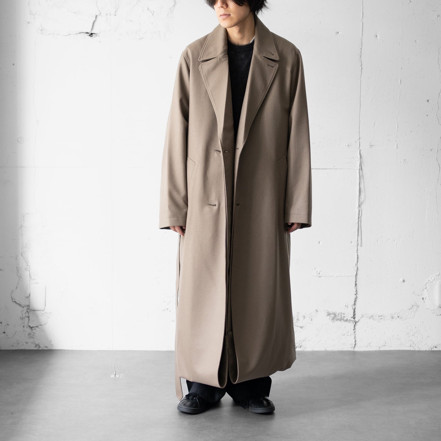 ssstein/ OVERSIZED DOCKING DOUBLE BREASTED COAT "DARK BEIGE"