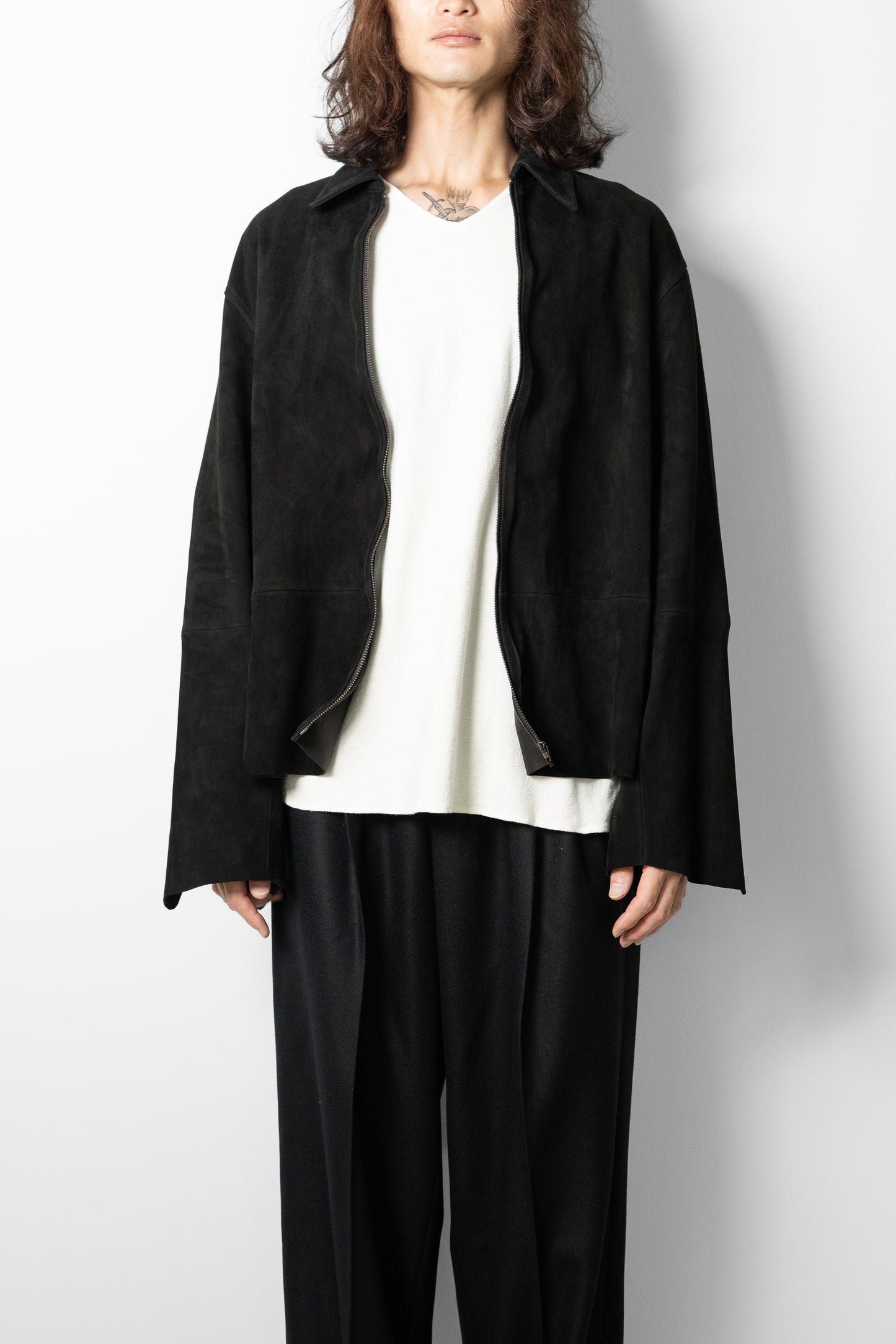 barbell object / leather jkt "black"