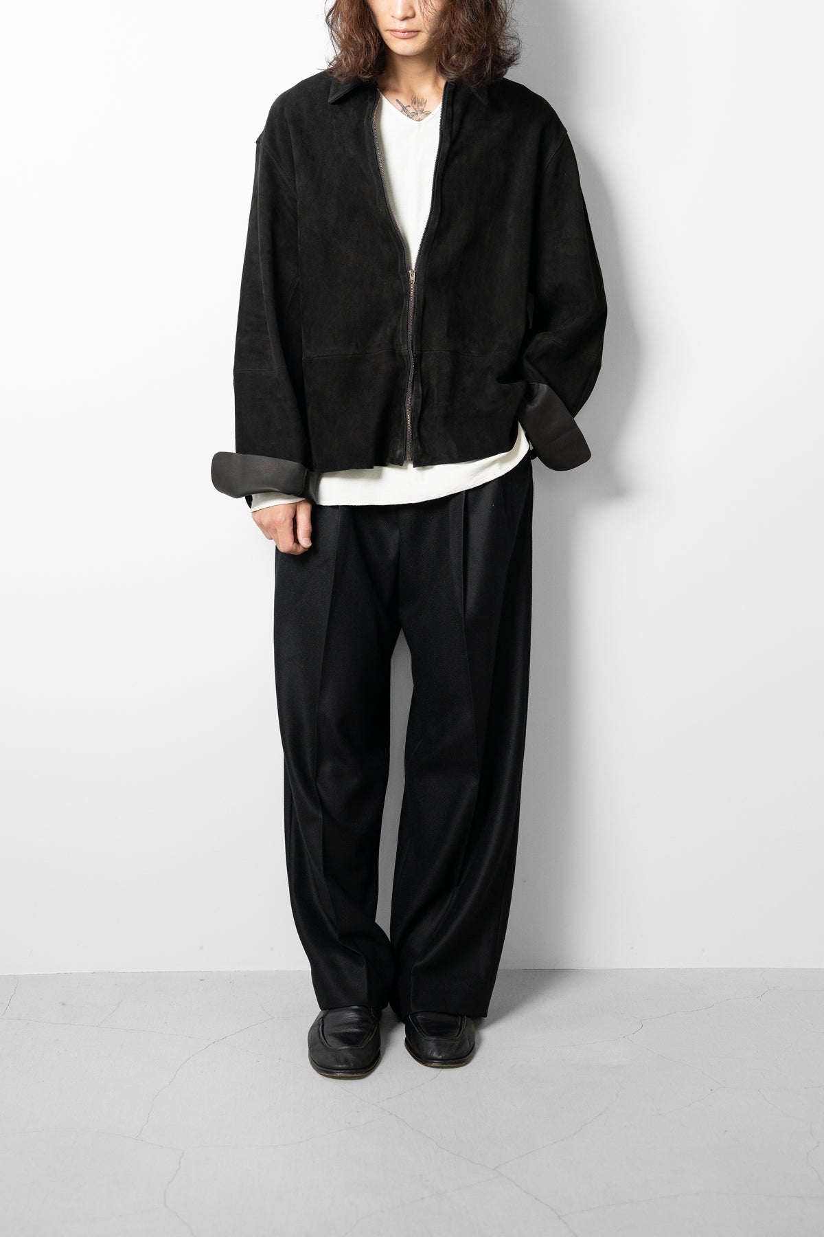 barbell object / leather jkt "black"