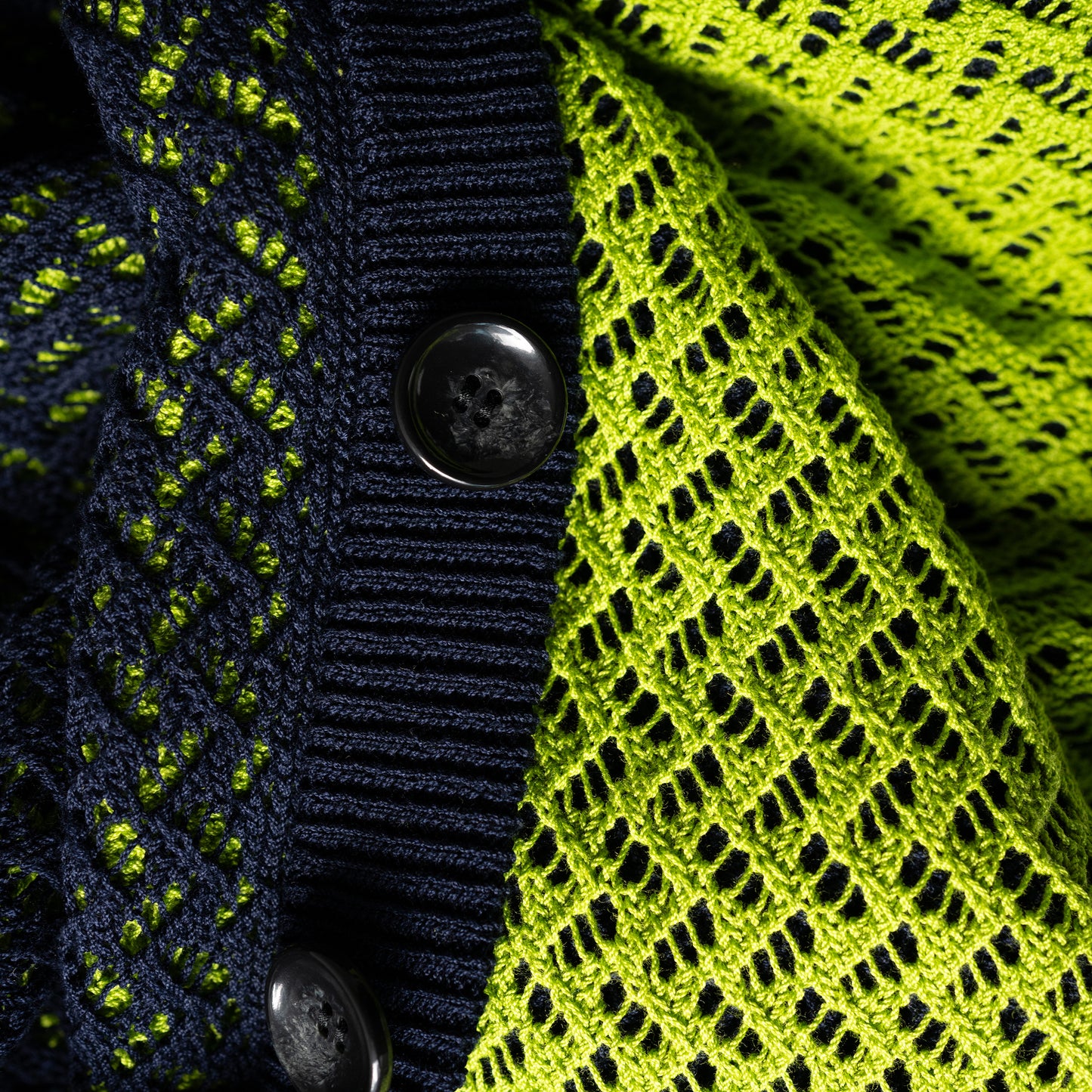 Kota Gushiken/ Inside Out 2 Layers Cardigan "Navy/Green"