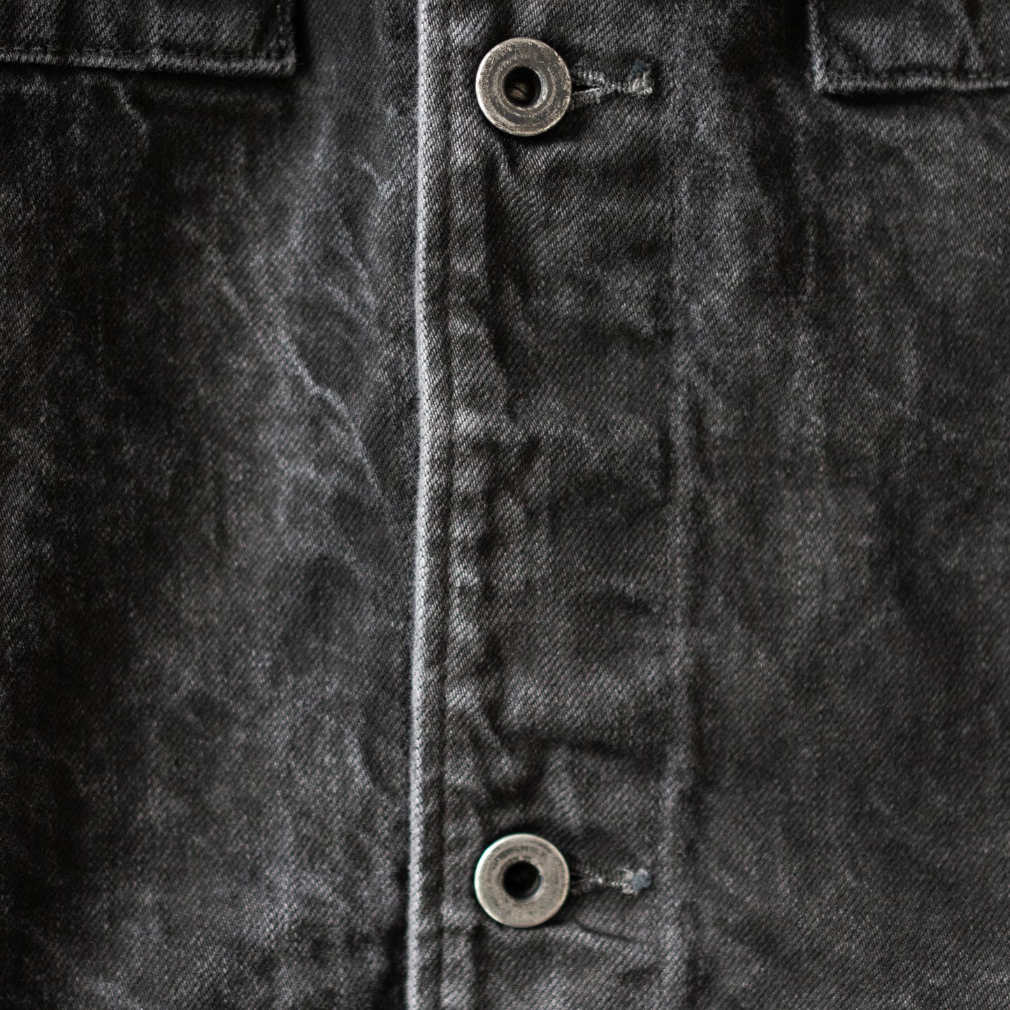 ENCOMING/ DENIM TWO POCKETS SHIRT BLOUSON "BLACK"