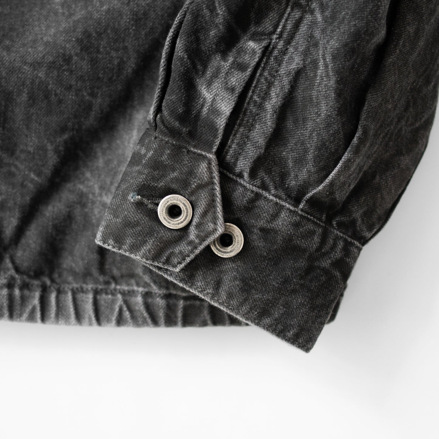 ENCOMING/ DENIM TWO POCKETS SHIRT BLOUSON "BLACK"