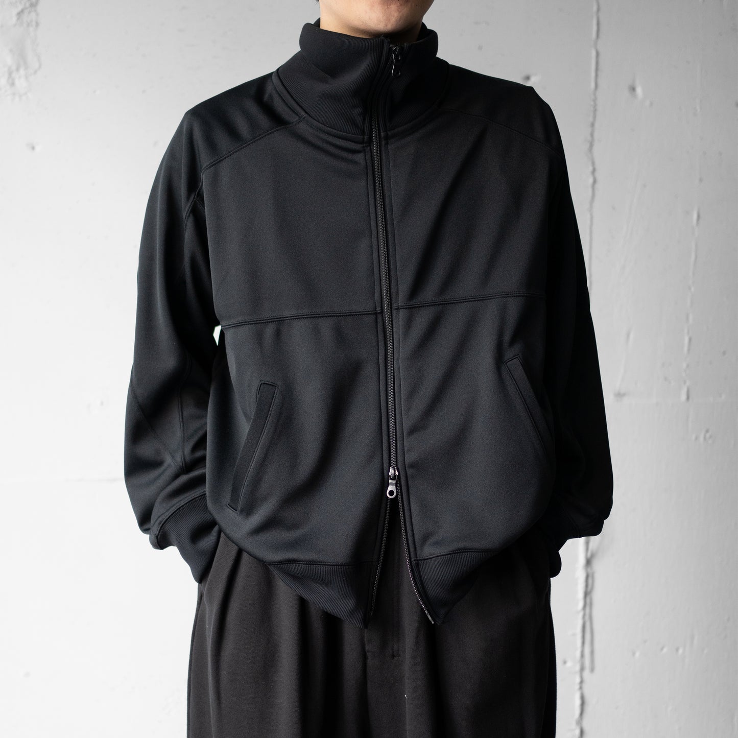 ANCELLM / DRIVERS TRACK JACKET "BLACK"