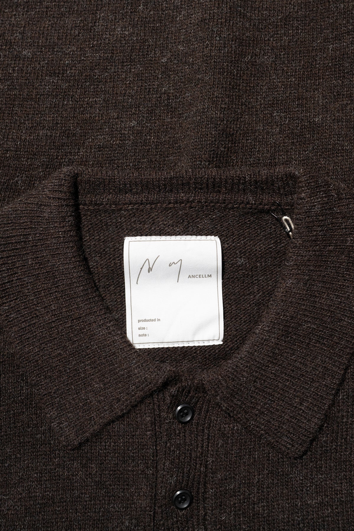 ANCELLM / SHETLAND WOOL SKIPPER KNIT "BROWN"
