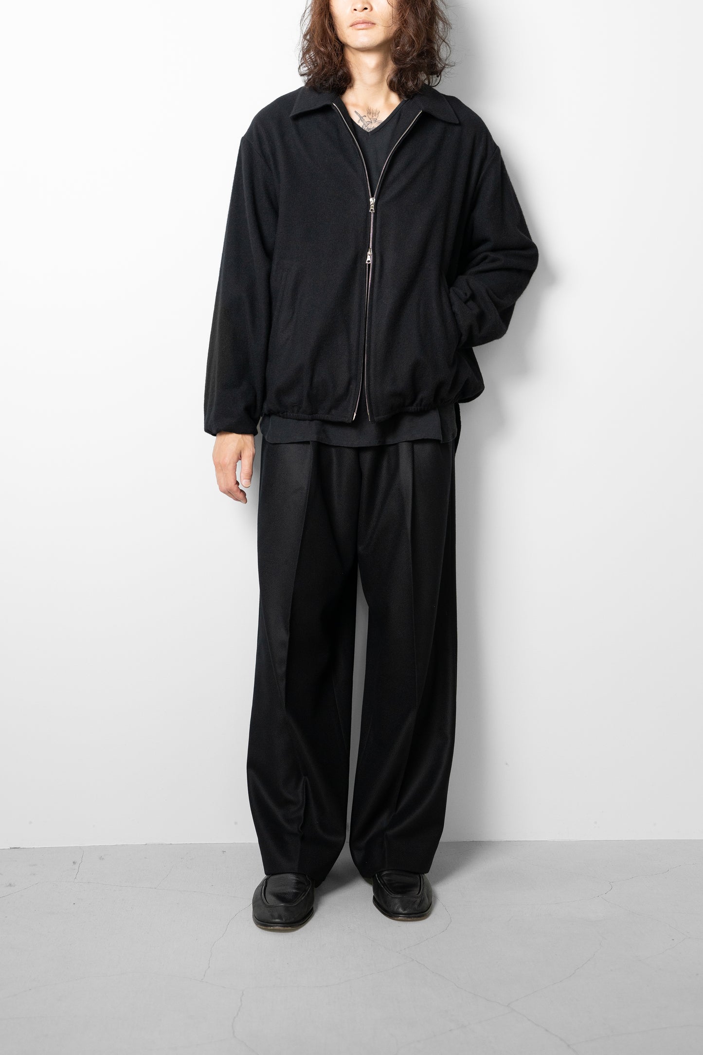 ssstein/ W/CA FLEECE LIGHT ZIP JACKET "BLACK"