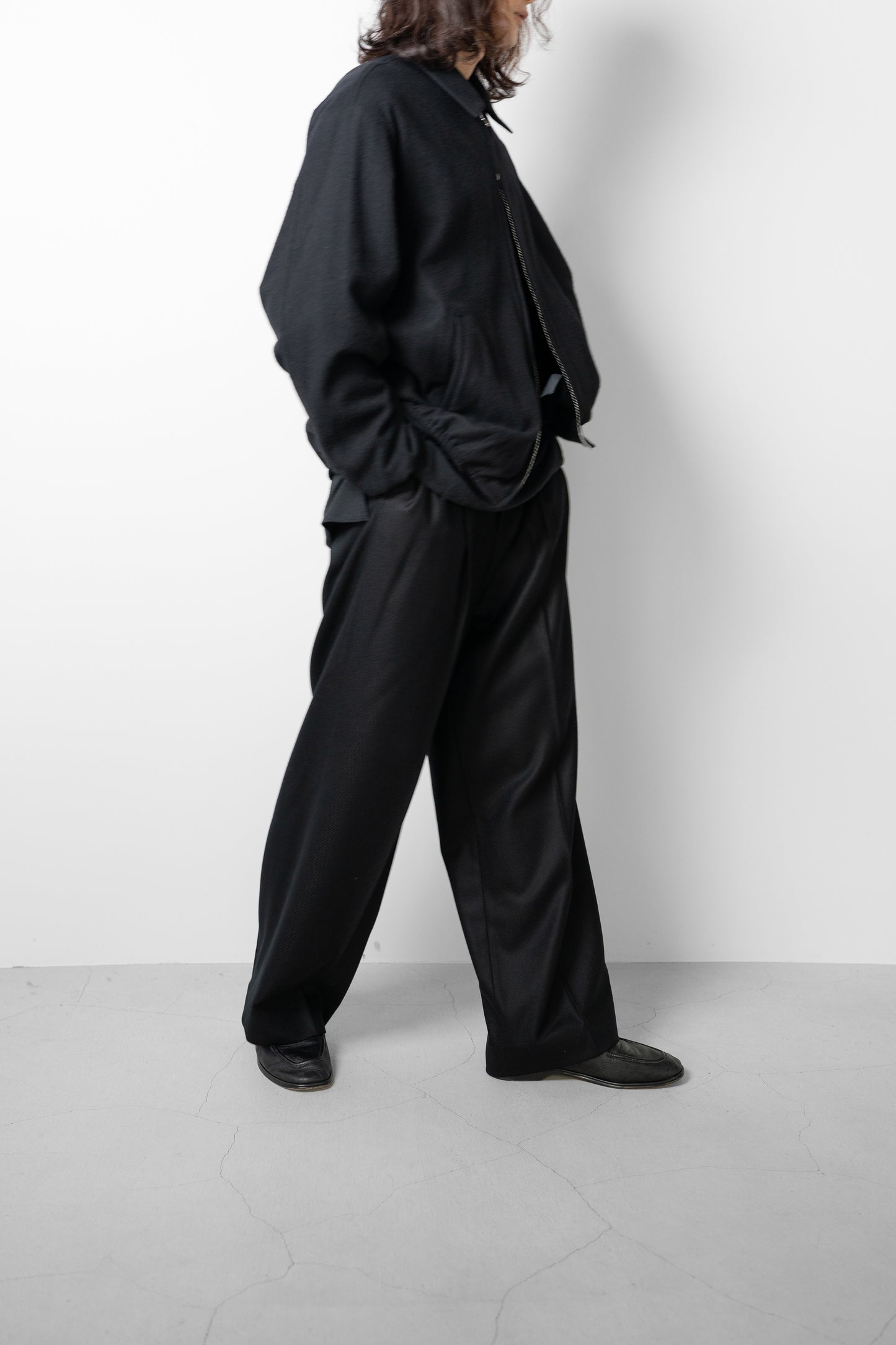 ssstein/ W/CA FLEECE LIGHT ZIP JACKET "BLACK"