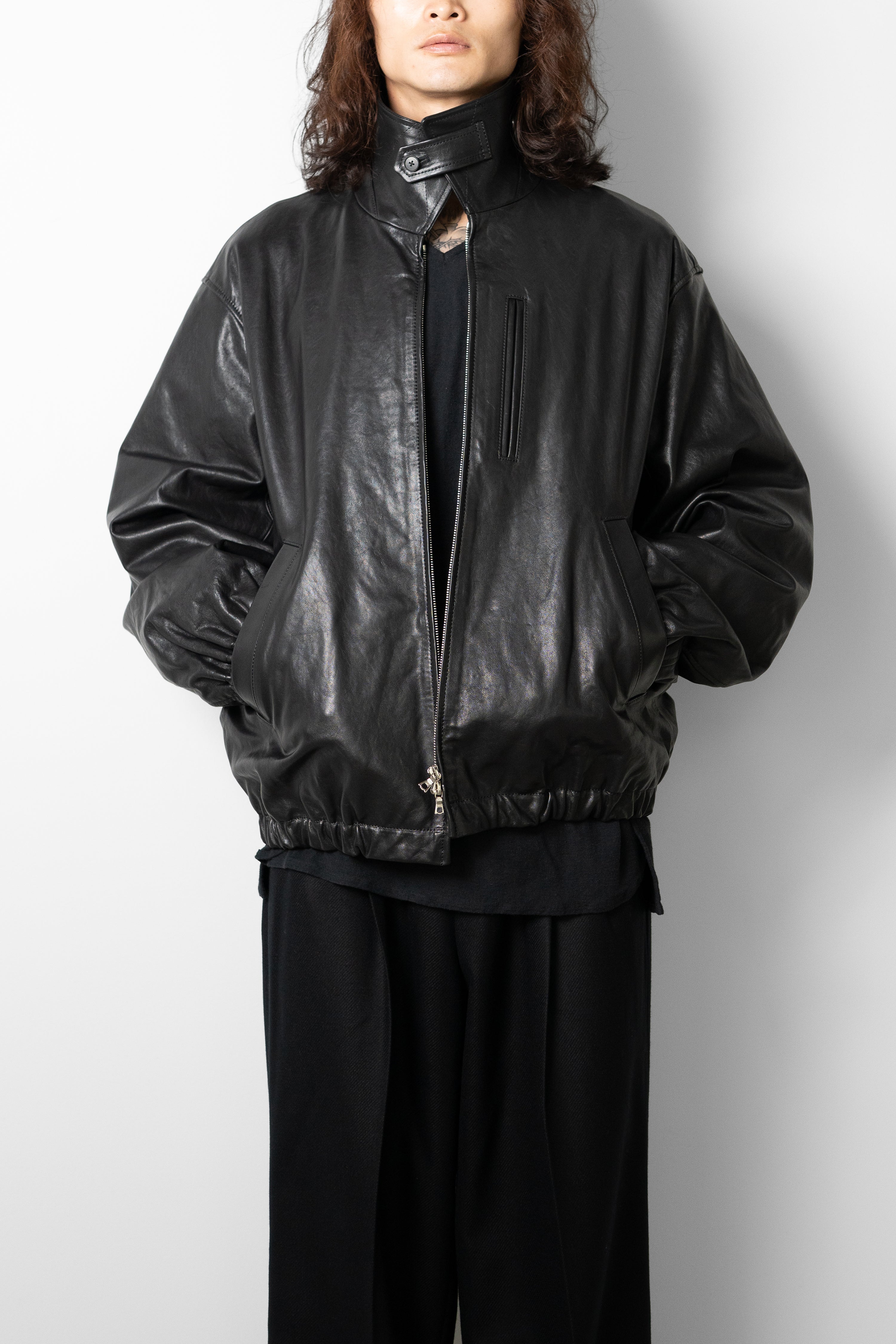 ssstein(シュタイン)/ CALF ZIP SHORT JACKET 
